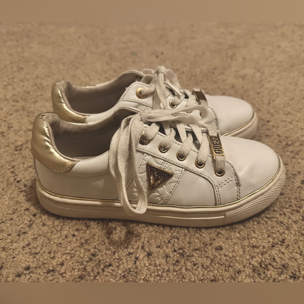 White & Gold Sneakers by GUESS